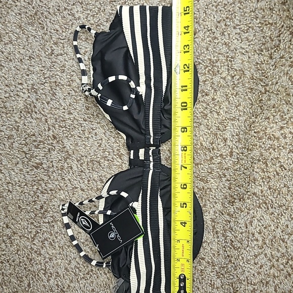 Volcom Black and White Striped Swim Top with Convertible Straps - Picture 5 of 5